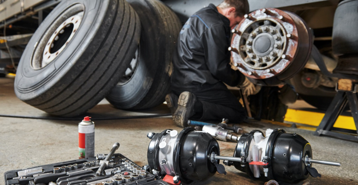 this image shows truck brake service in Portland, OR